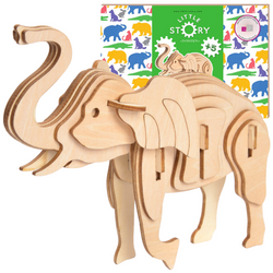 Little Story Wooden Model 3D Puzzle - Elephant