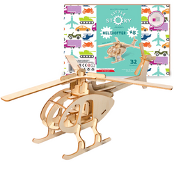 Little Story Wooden Model 3D Puzzle - Helicopter