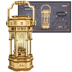 ROBOTIME Wooden 3D Puzzles - LED Music Box Victorian Lamp