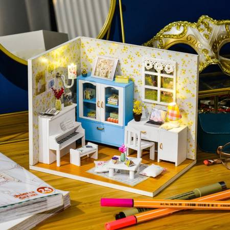 LITTLE STORY Miniature House Kit DIY Wooden LED Model - Anna's Room