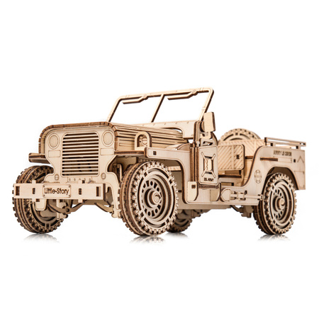 Little Story Wooden Model 3D Puzzles DIY - Military Vehicle Jeep