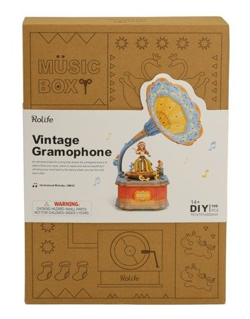 ROBOTIME 3D Wooden Puzzle - Music Box Gramophone