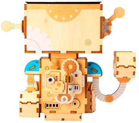 ROBOTIME 3D Wooden Puzzle - Robot Flower Pot