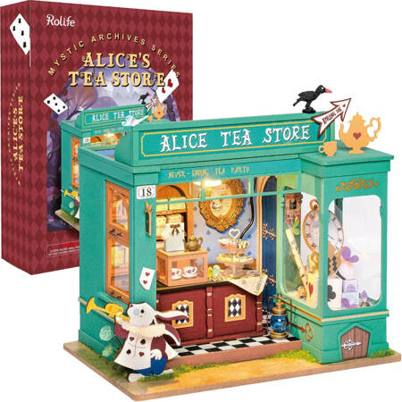 ROBOTIME Foldable Wooden Model 3D Puzzle Alice's Tea Room