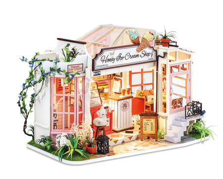 ROBOTIME Folding Wooden LED Model - Ice Cream Shop