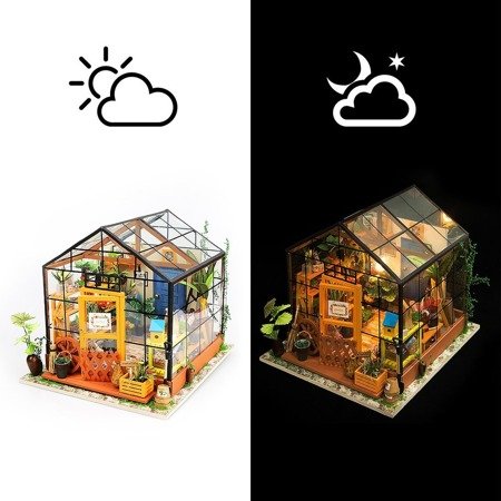 ROBOTIME Miniature House DIY Wooden LED 3D Model - Cathy's Flower House