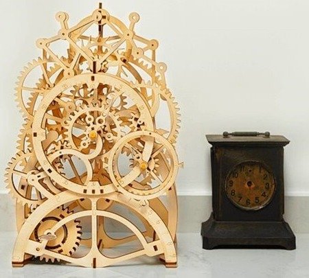 ROBOTIME Wooden 3D Puzzle - Clock with Pendulum