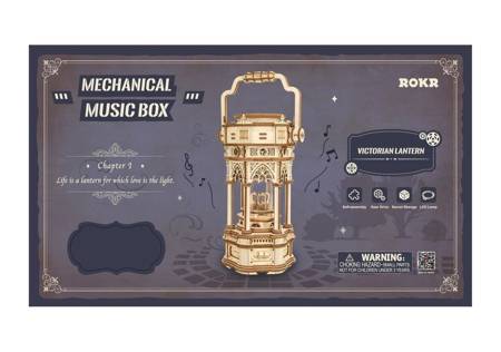 ROBOTIME Wooden 3D Puzzles - LED Music Box Victorian Lamp