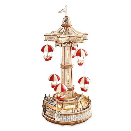 ROBOTIME Wooden Puzzle 3D Positive Parachute Tower