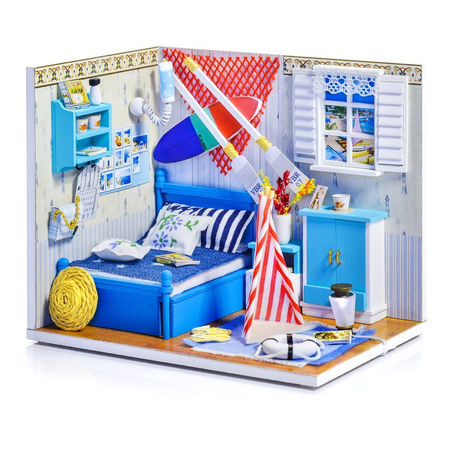 LITTLE STORY Miniature House Kit DIY Wooden LED Model - Leo's room