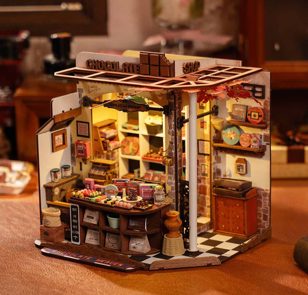 ROBOTIME Składany Drewniany Model Puzzle 3D Sklepik Z Czekoladą