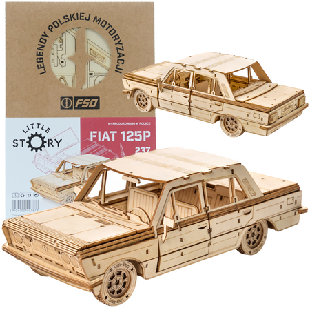 Little Story Wooden Puzzle 3D Model - FSO Fiat 125p