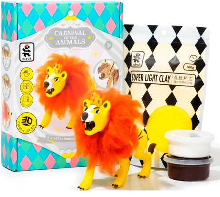 ROBOTIME Wooden Model 3D Puzzle + Modelina Lion