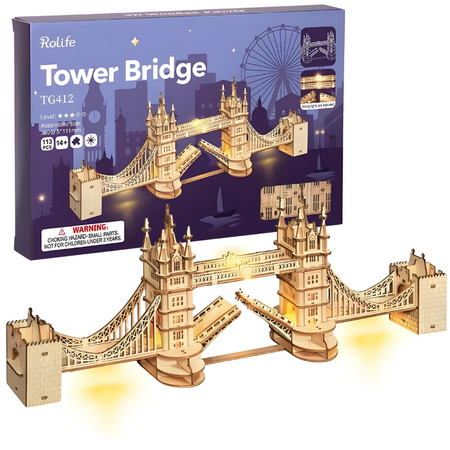 ROBOTIME 3D Wooden Puzzle - LED Tower Bridge