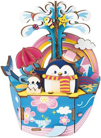 ROBOTIME 3D Wooden Puzzle - Penguin in the Ocean Posse