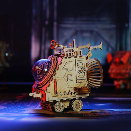 ROBOTIME Drewniane Puzzle 3D - Pozytywka Steampunk Statek Kosmiczny