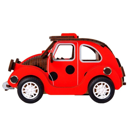 ROBOTIME Drewniane Puzzle 3D - Ruchomy Samochód Beetle