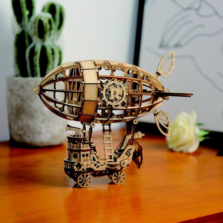 ROBOTIME Drewniane Puzzle 3D - Sterowiec Steampunk