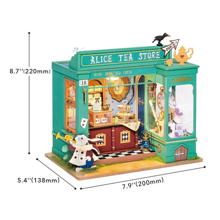 ROBOTIME Foldable Wooden Model 3D Puzzle Alice's Tea Room