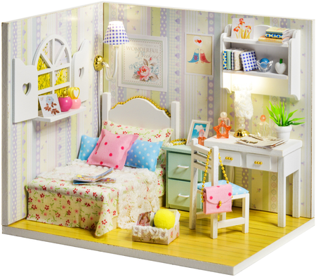 LITTLE STORY Miniature House Kit DIY Wooden LED Model - Barbara's Room