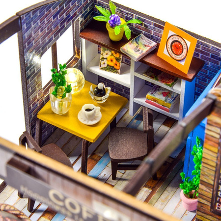 LITTLE STORY Składany Drewniany Model LED - Corner Coffe House
