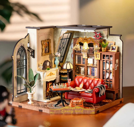 ROBOTIME Składany Drewniany Model Puzzle 3D Pokój Dzienny