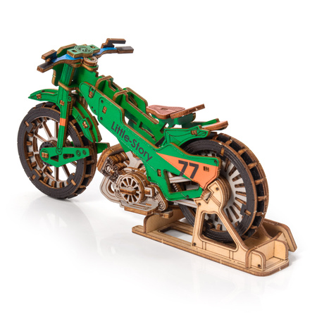 Little Story Wooden Model 3D Puzzles DIY - Speedway Bike