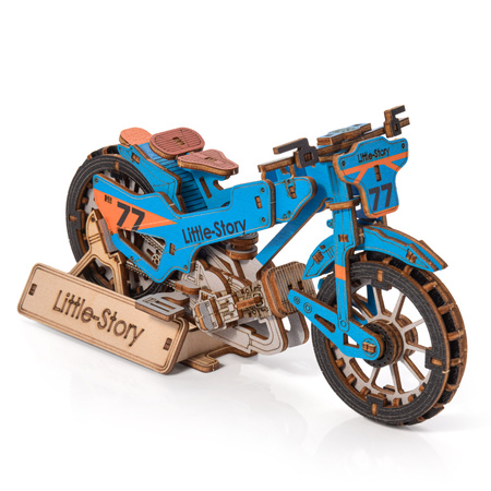 Little Story Wooden Model 3D Puzzles DIY - Speedway Bike