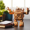 ROBOTIME Drewniane Puzzle 3D - Pozytywka LED Steampunk Robot