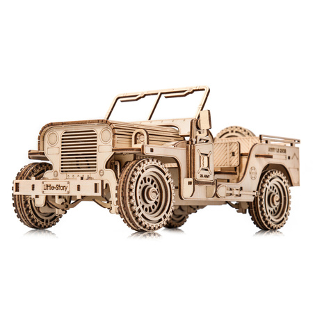 Little Story Drewniane Puzzle Model 3D - Pojazd Wojskowy Jeep