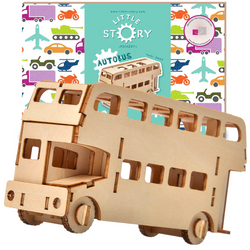 Little Story Drewniane Puzzle Model 3D - Autobus