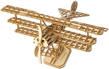 ROBOTIME Drewniane Puzzle 3D - Samolot Trójpłatowy