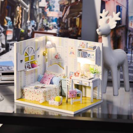 HONGDA Składany Drewniany Model Puzzle 3D DIY Adalelle's Room