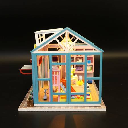 HONGDA Składany Drewniany Model Puzzle 3D DIY Sklep z Zabawkami