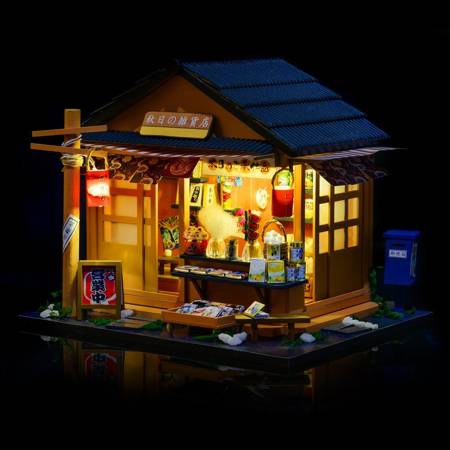 LITTLE STORY Składany Drewniany Model LED - Corner Grocery Store