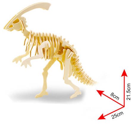 ROBOTIME Drewniane Puzzle 3D - Dinozaur Parasaurolophus