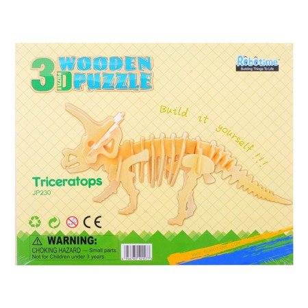 ROBOTIME Drewniane Puzzle 3D - Dinozaur Triceratops