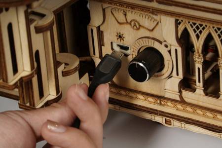 ROBOTIME Drewniane Puzzle 3D - Gramofon (wersja elektryczna)