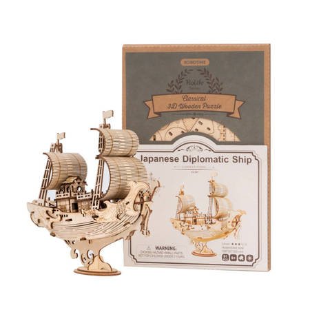 ROBOTIME Drewniane Puzzle 3D - Japoński Statek Dyplomatyczny