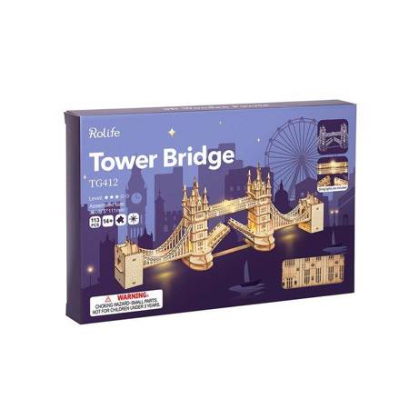 ROBOTIME Drewniane Puzzle 3D - LED Tower Bridge