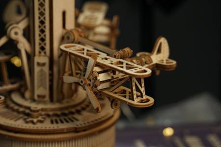 ROBOTIME Drewniane Puzzle 3D - Pozytywka Wieża Kontroli Lotów
