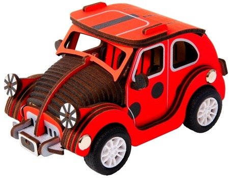 ROBOTIME Drewniane Puzzle 3D Ruchomy Samochód Beetle