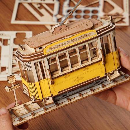 ROBOTIME Drewniane Puzzle 3D - Tramwaj