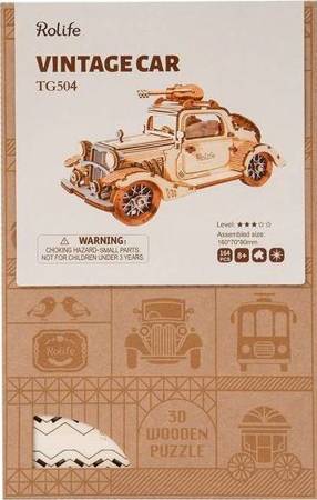 ROBOTIME Drewniane Puzzle 3D - Zabytkowe Auto