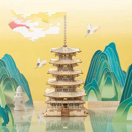 ROBOTIME Drewniane Puzzle Model 3D - Pagoda