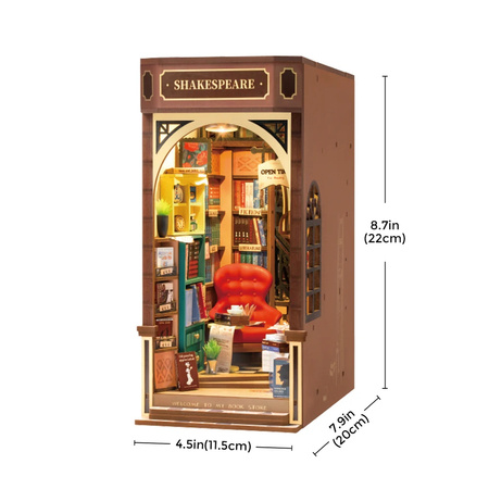 ROBOTIME Składany Drewniany Model 3D LED - Book Nook Księgarnia